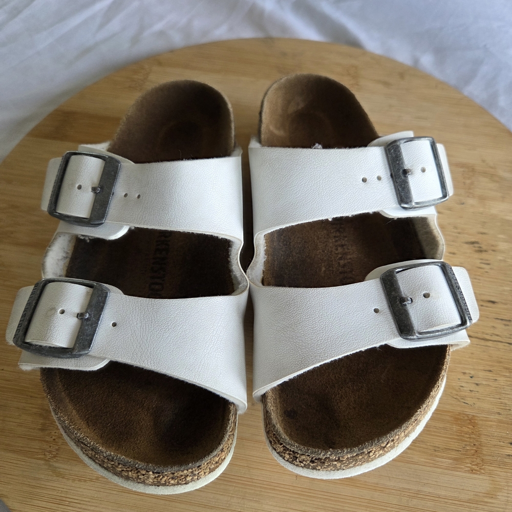 Birkenstock Kids White Double-Buckle Sandals